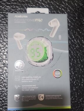 Acellories White GEMSTONE PRO Wireless Earbuds